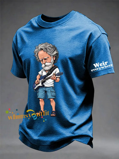 Men’s RIP Bob Weir Weir Everywhere Short-sleeved T-shirt Blue / S