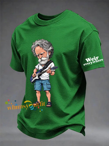 Men’s RIP Bob Weir Weir Everywhere Short-sleeved T-shirt Green / S