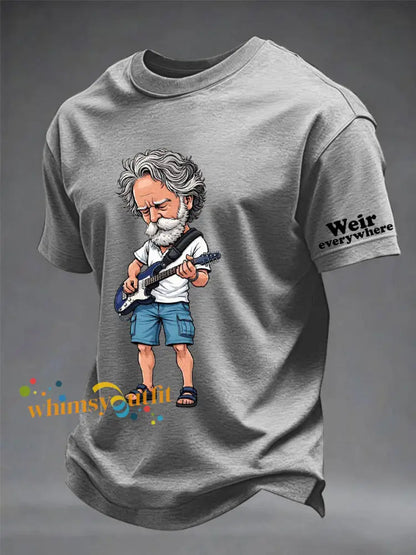 Men’s RIP Bob Weir Weir Everywhere Short-sleeved T-shirt Light Gray / S