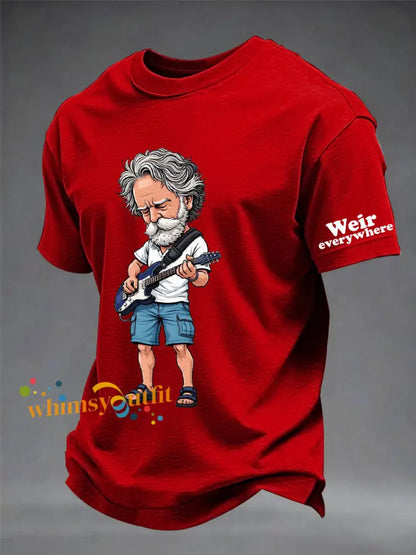 Men’s RIP Bob Weir Weir Everywhere Short-sleeved T-shirt Pure Red / S