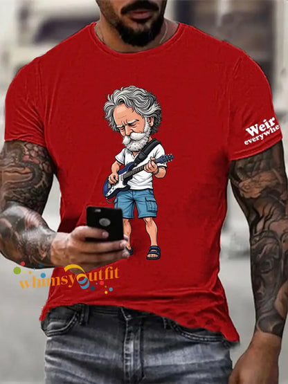 Men’s RIP Bob Weir Weir Everywhere Short-sleeved T-shirt Pure Red / S
