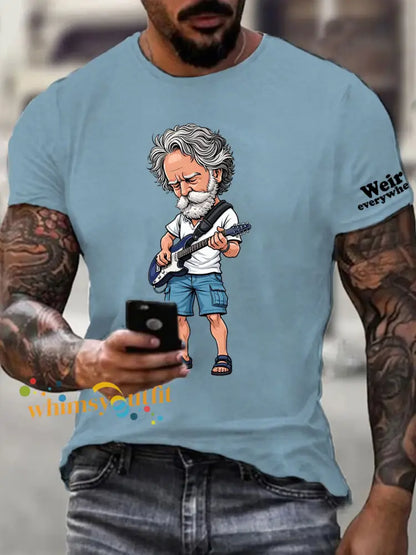 Men’s RIP Bob Weir Weir Everywhere Short-sleeved T-shirt Sky Blue / S