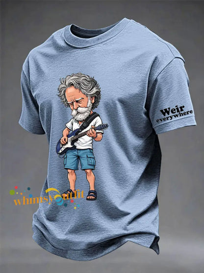 Men’s RIP Bob Weir Weir Everywhere Short-sleeved T-shirt Sky Blue / S