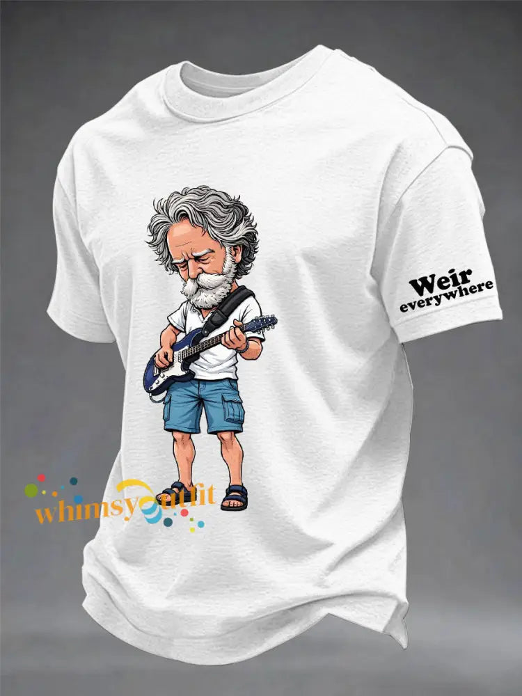 Men’s RIP Bob Weir Weir Everywhere Short-sleeved T-shirt White / S