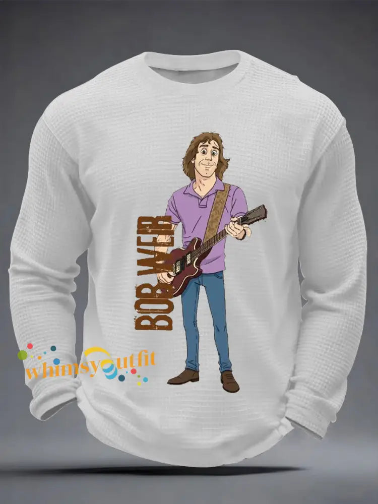 Men’s RIP Bob Weir Waffle Long Sleeve T-Shirt White / S