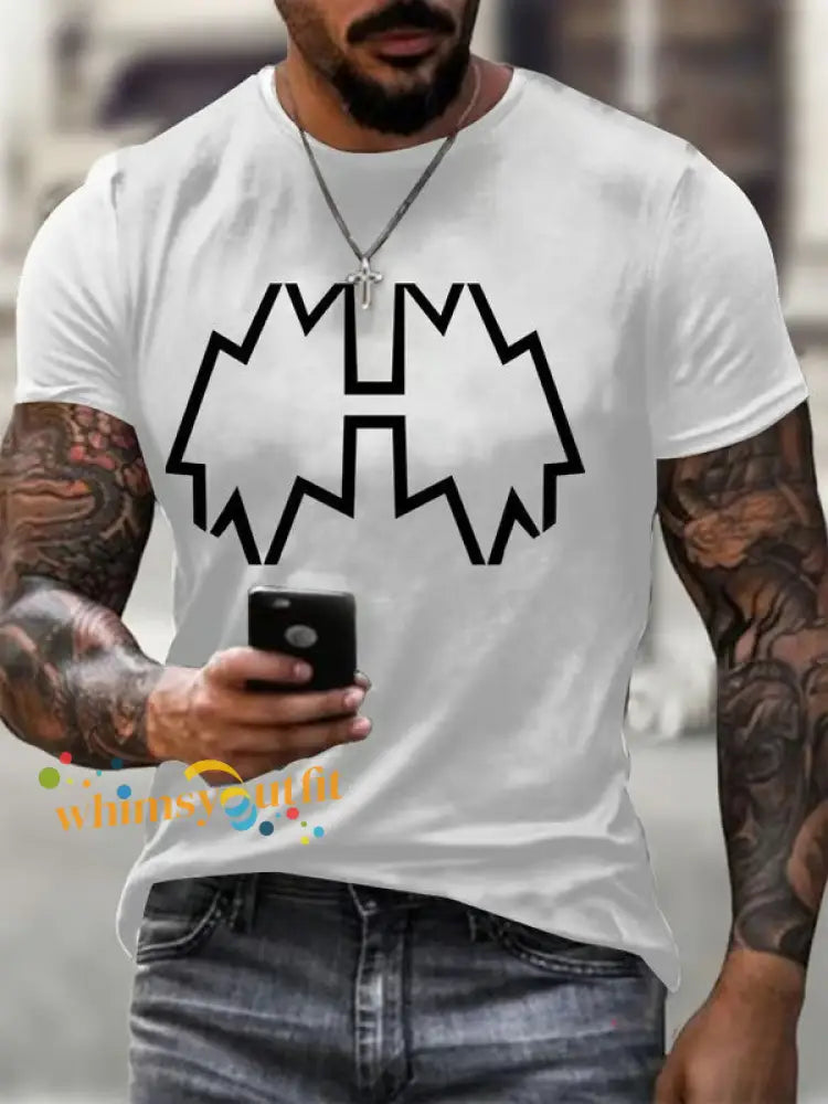 Men’s Rock Music Print short-sleeved T-shirt White / S