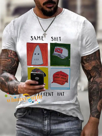 Men’s Same Shit Different Hat Printed Casual T-shirt White / S