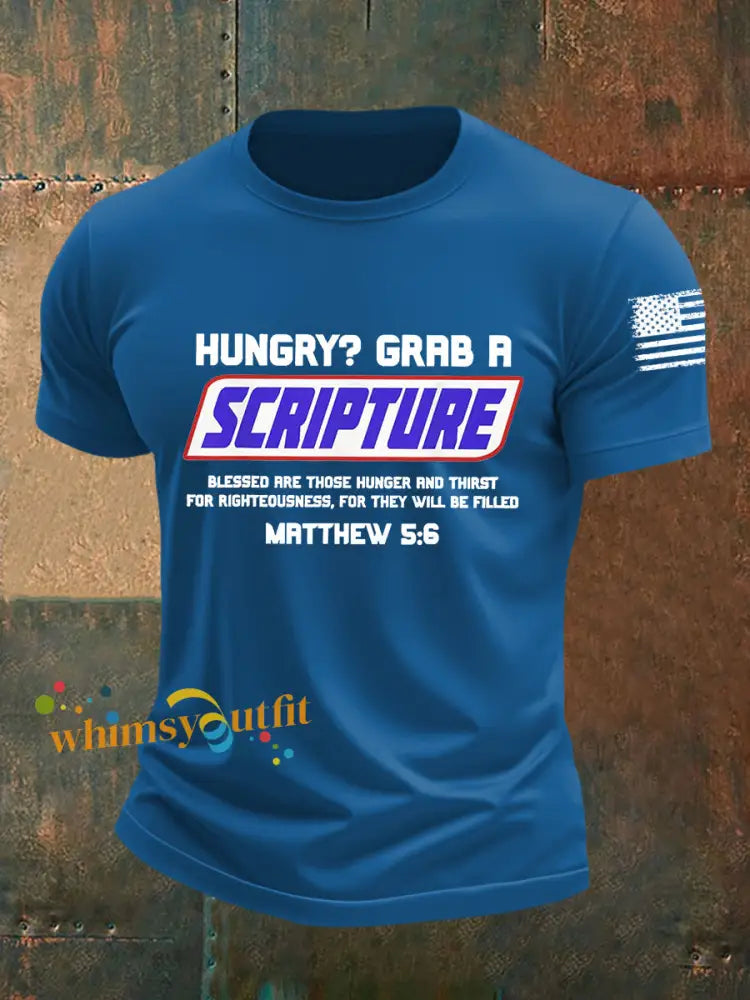 Men’s Scripture Short sleeved T shirt Blue / S