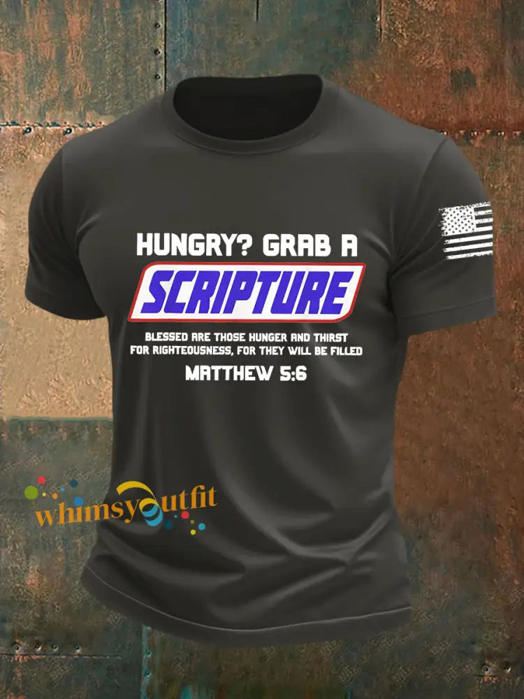 Men’s Scripture Short sleeved T shirt Dark Gray / S