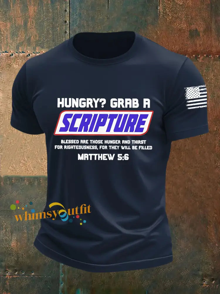 Men’s Scripture Short sleeved T shirt Navy Blue / S