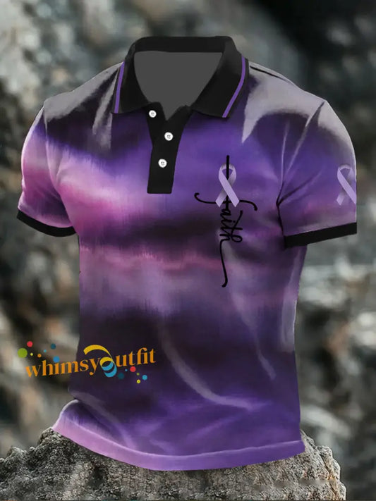 Men’s Testicular Cancer Faith Tops Purple / S