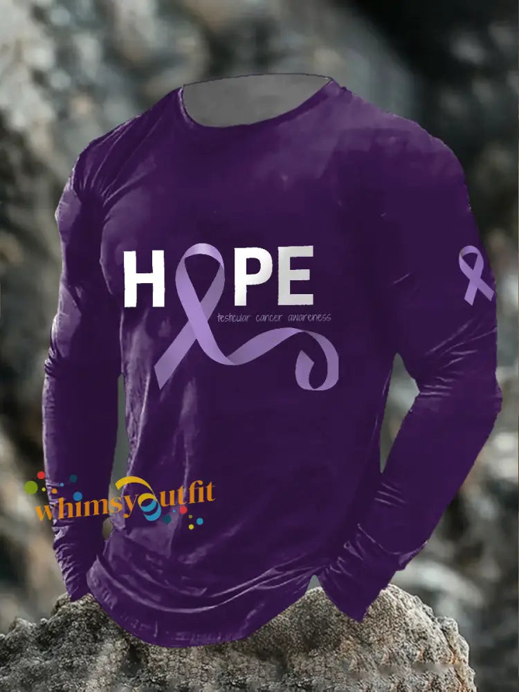 Men’s Testicular Cancer Long Sleeve T Shirts Purple / S