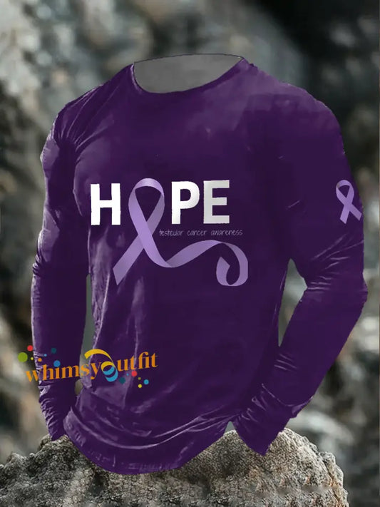 Men’s Testicular Cancer Long Sleeve T Shirts Purple / S