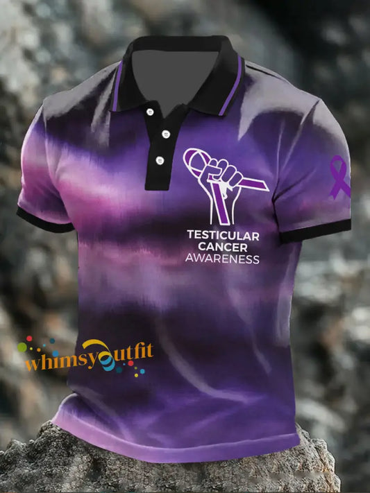Men’s Testicularl cancer awareness Tops Purple / S