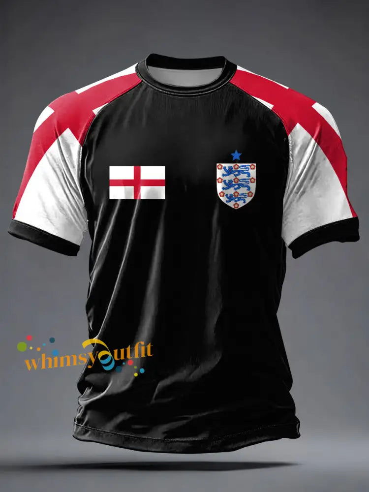 Men’s UK Football Lover England 2026 Printed short sleeve t-shirt Black / S