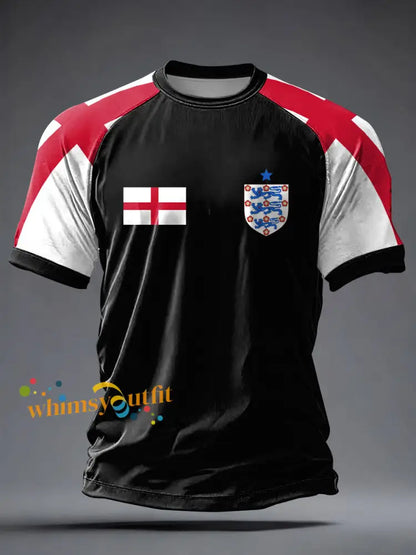 Men’s UK Football Lover England 2026 Printed short sleeve t-shirt Black / S