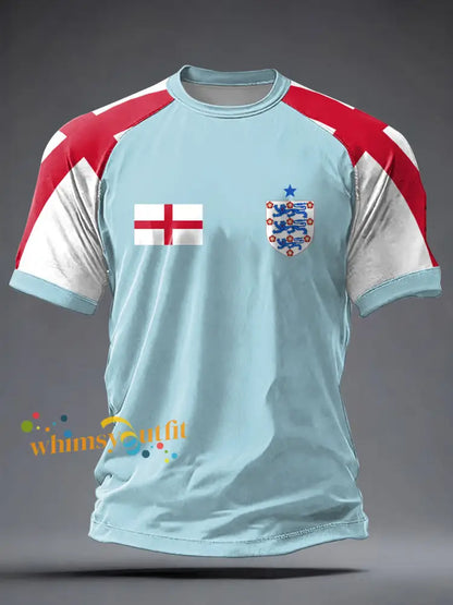 Men’s UK Football Lover England 2026 Printed short sleeve t-shirt Light Blue / S