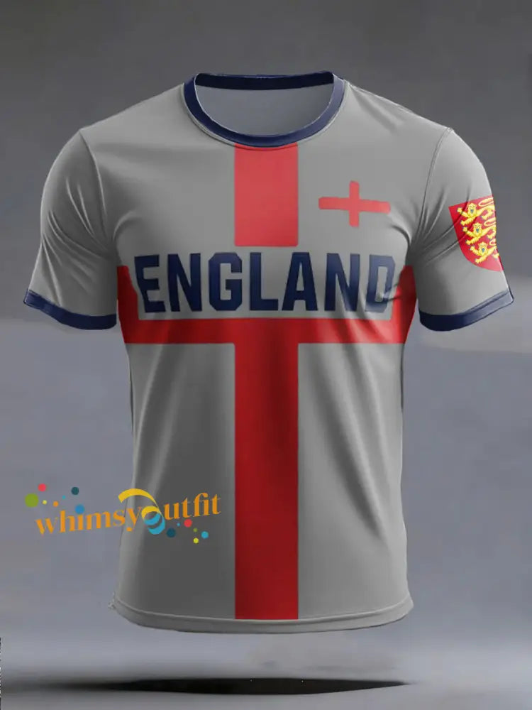 Men’s UK Football Lover England 2026 Printed short sleeves t-shirt Gray / S