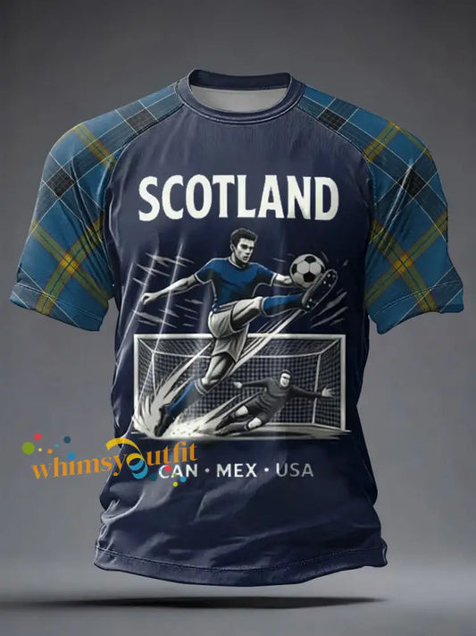 Men’s UK Football Lover Scotland Printed short sleeve t-shirt Navy Blue / S