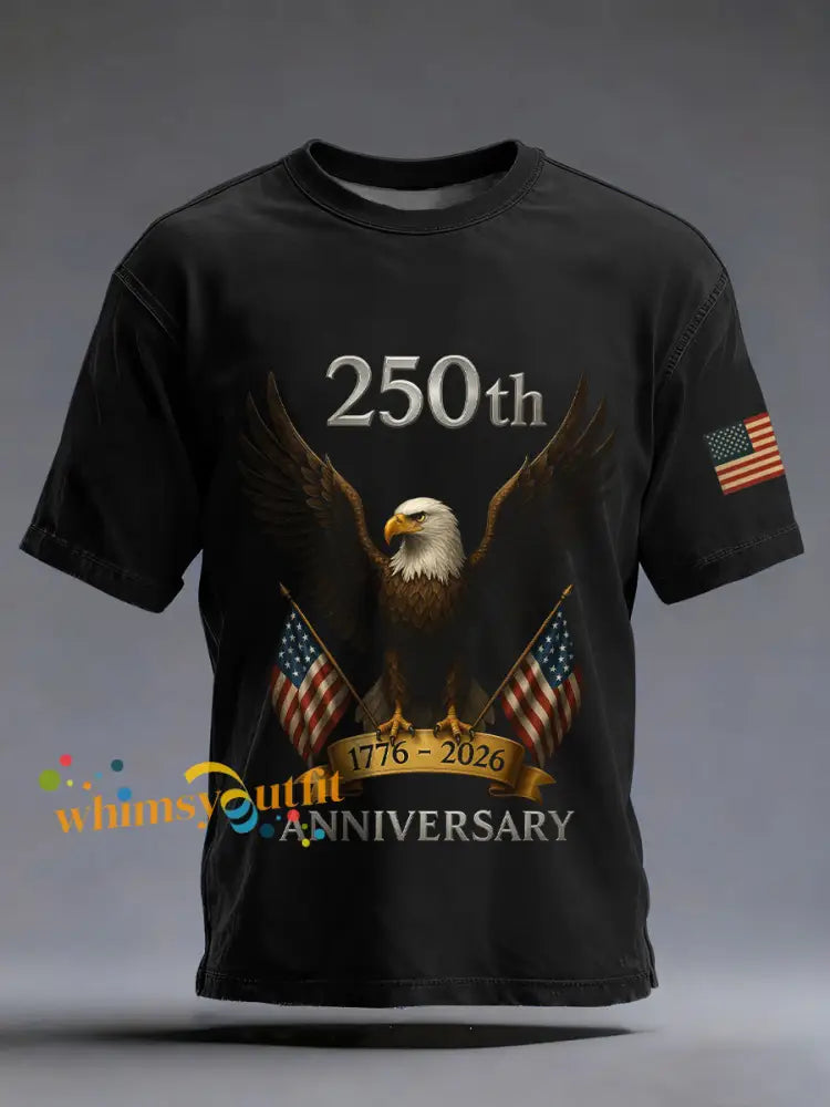 Men’s USA 250th Anniversary Print T-Shirt Black / S