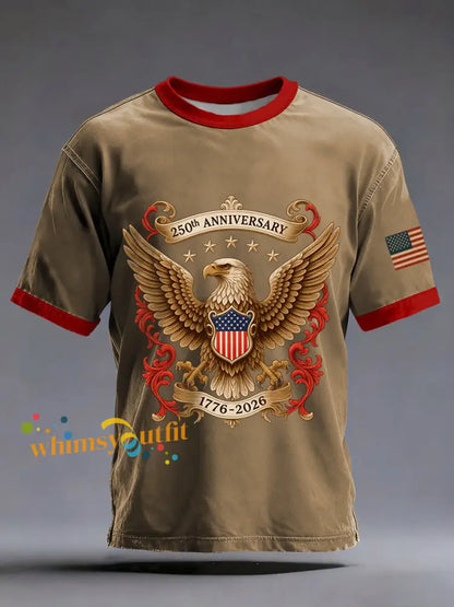 Men’s USA 250th Anniversary Print T-Shirt Brown / S