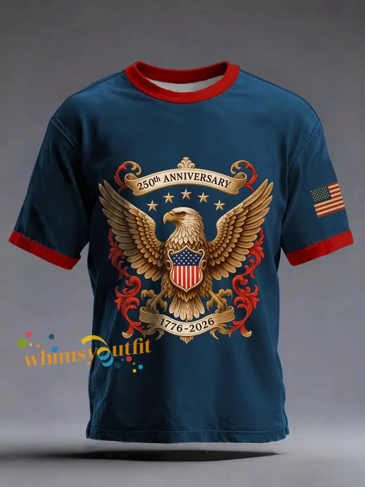 Men’s USA 250th Anniversary Print T-Shirt Navy Blue / S