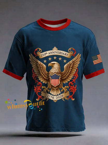Men’s USA 250th Anniversary Print T-Shirt Navy Blue / S