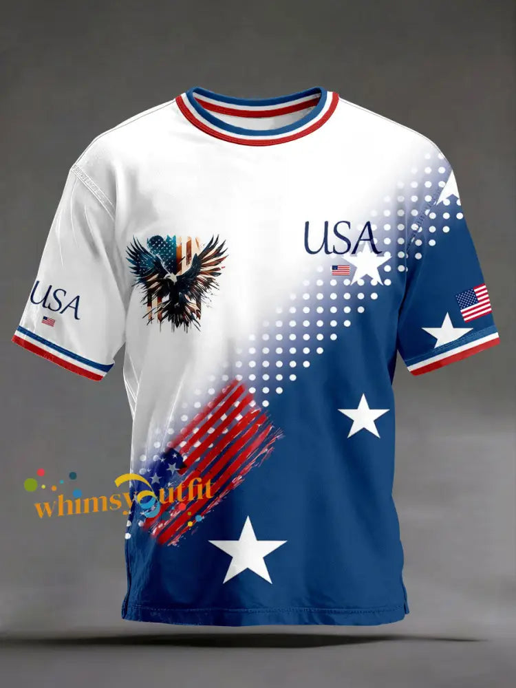 Men’s USA Flag T-Shirts Blue / S