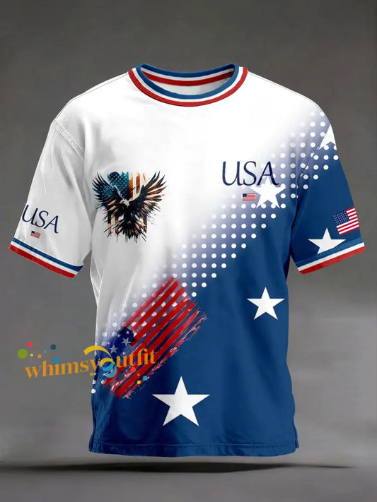 Men’s USA Flag T-Shirts Blue / S