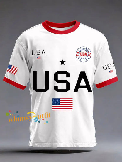 Men’s USA Flag T-Shirts White / S
