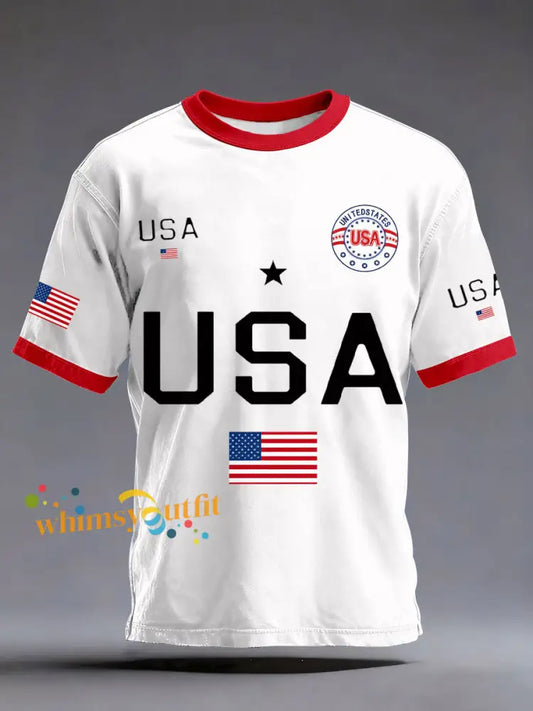 Men’s USA Flag T-Shirts White / S
