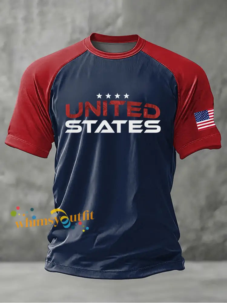 Men’s USA Soccer Printed Casual short sleeves t-shirt As picture / S
