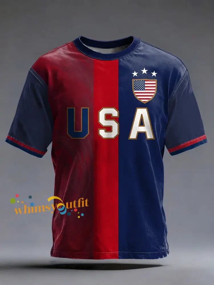 Men’s USA Soccer Printed T-shirt As picture / S