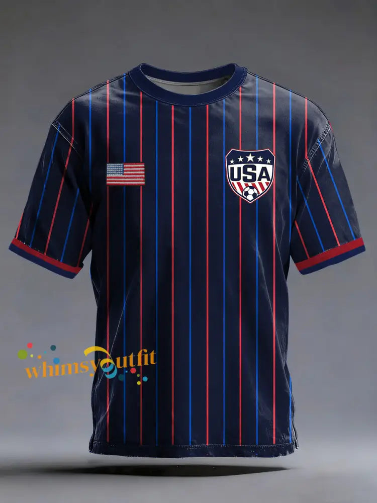 Men’s USA Soccer Short Sleeves T-shirt Navy Blue / S