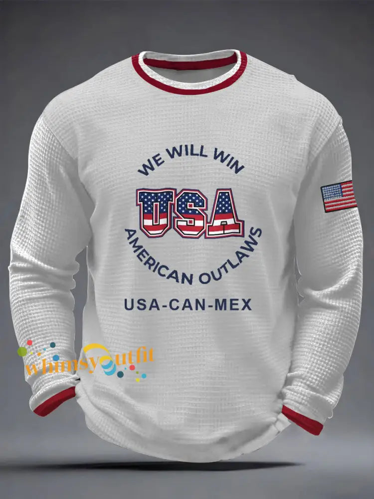 Men’s USA Soccer Waffle Long Sleeve T-Shirt White / S