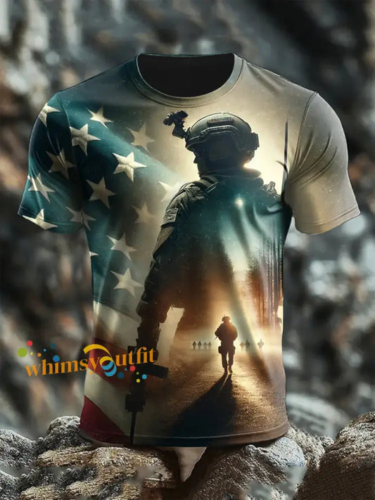 Men’s Veterans Day Print short sleeves t-shirt As picture / S