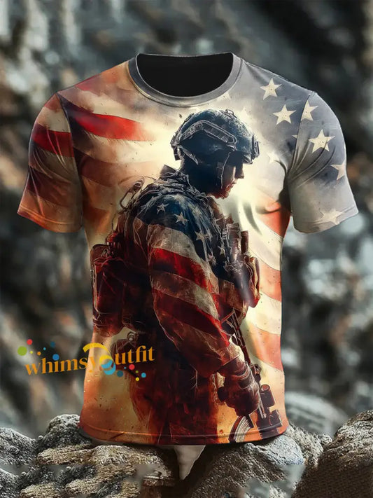 Men’s Veterans Day Print short sleeves t-shirt As picture / S