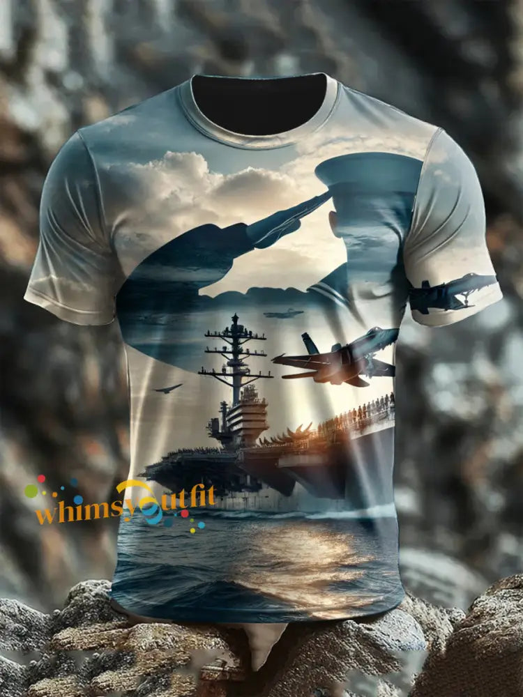 Men’s Veterans Day Print short sleeves t-shirt As picture / S