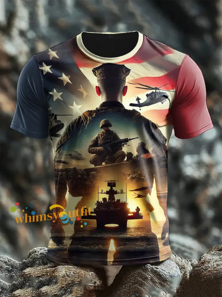 Men’s Veterans Day Print short sleeves t-shirt As picture / S