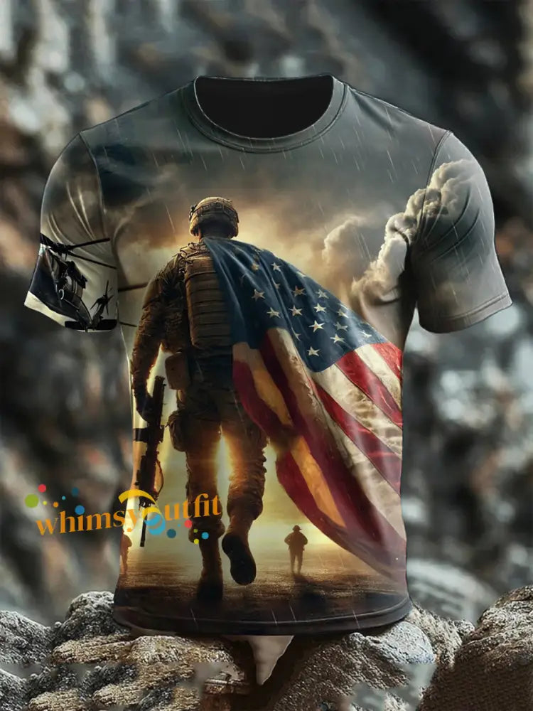 Men’s Veterans Day Print short sleeves t-shirt As picture / S