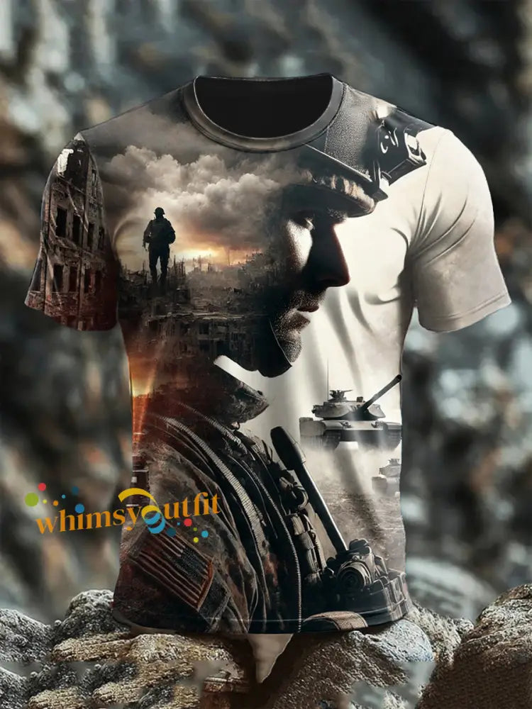Men’s Veterans Day Print short sleeves t-shirt As picture / S