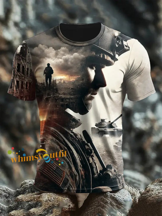 Men’s Veterans Day Print short sleeves t-shirt As picture / S