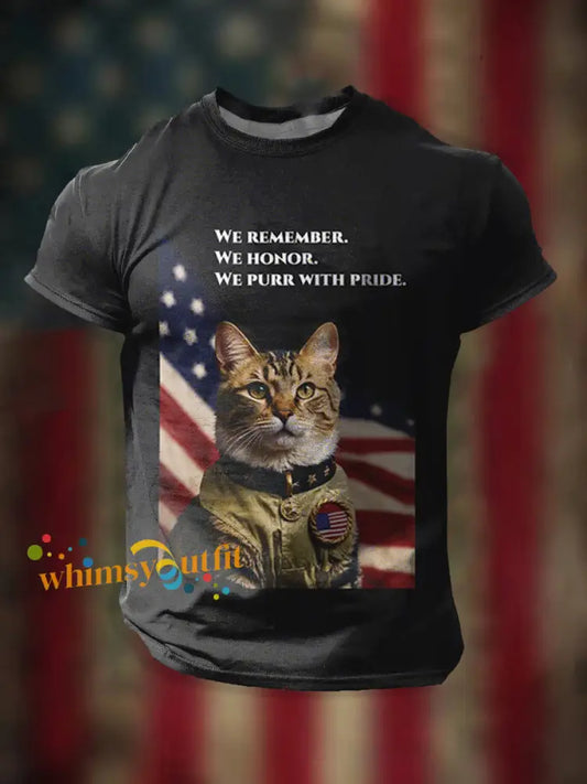 Men’s Veterans Day Print short sleeves t-shirt Black / S