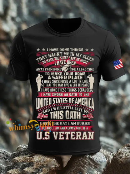 Men’s Veterans Day Printed T-shirt Black / S