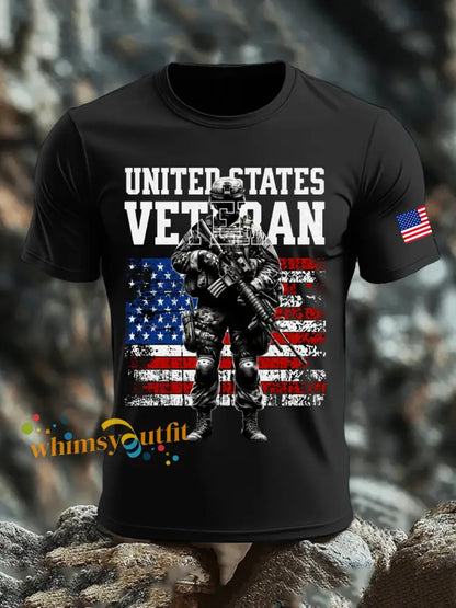 Men’s Veterans Day Printed T-shirt Black / S