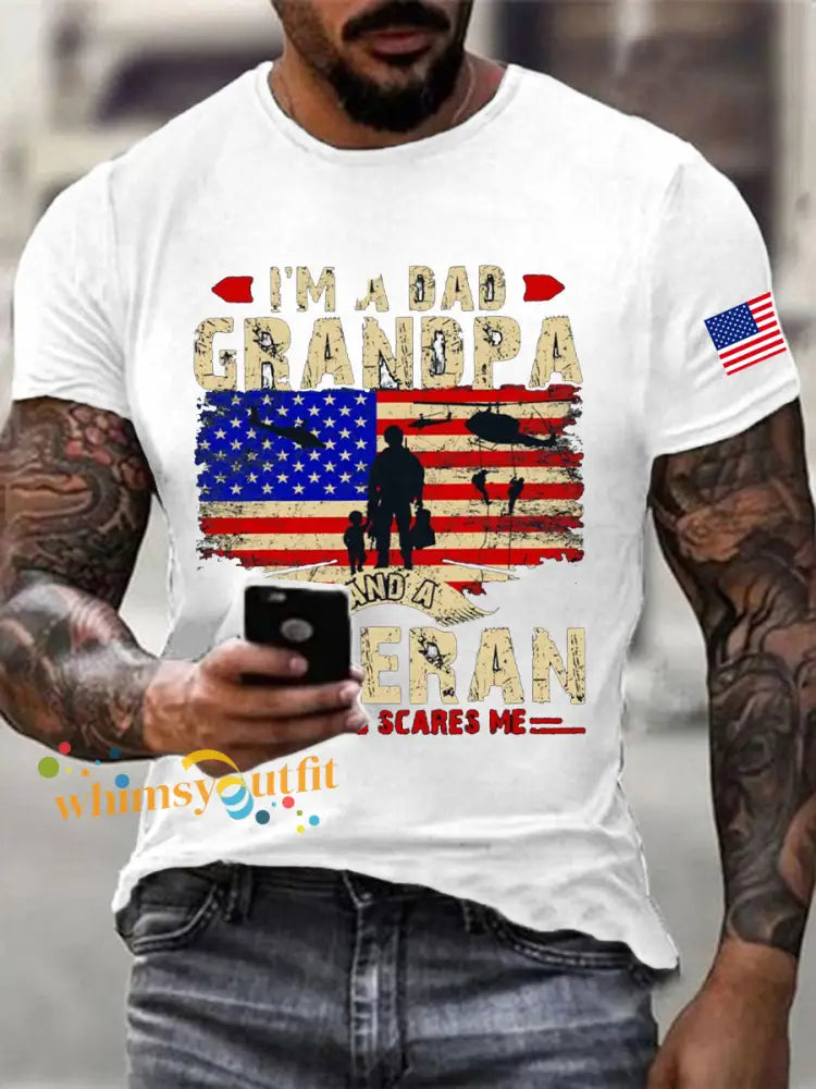 Men’s Veterans Day Printed T-shirt White / S