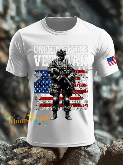 Men’s Veterans Day Printed T-shirt White / S