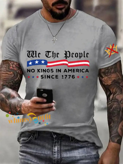 Men’s We The People No Kings In America Since 1776 Tee Light Gray / S