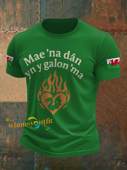 Men’s Welsh Rugby Lover Printed T-shirt Green / S