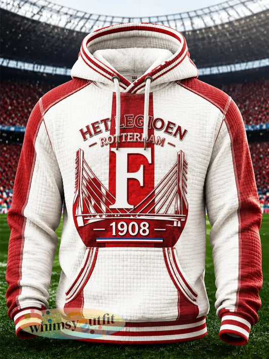 Men’s White Feyenoord Rotterdam Eredivisie Printed Casual Hooded Sweatshirt - White / S